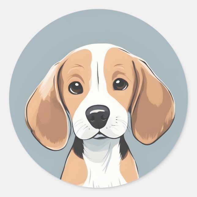 Beagle-Face-Sticker Runder Aufkleber (Vorderseite)