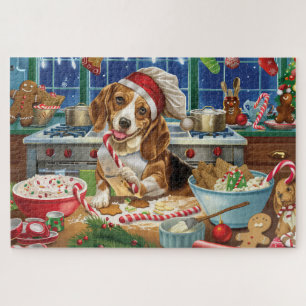 Beagle-Feiertagsbacken: Festliches Weihnachten Puzzle