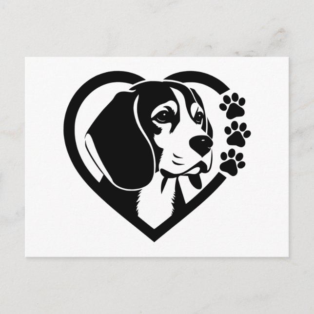 Beagle Feiertagspostkarte (Vorderseite)