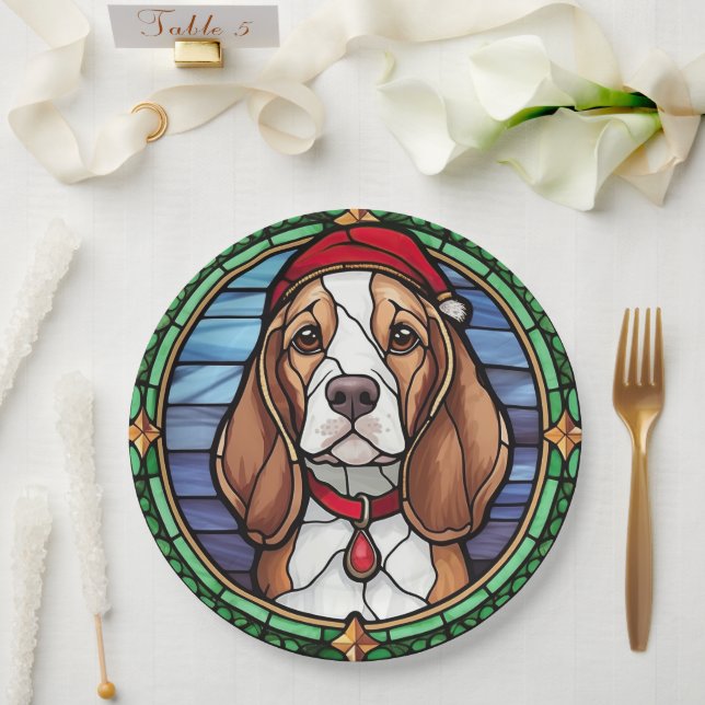 Beagle Festgläser Weihnachten Pappteller (Hochzeit)