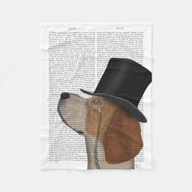 Beagle, Festhund und Hut Fleecedecke (Vorderseite)