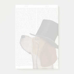 Beagle, Festhund und Hut Post-it Klebezettel