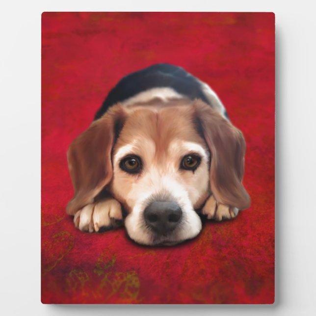 Beagle Fine Art Dog Art Malerei Fotoplatte (Vorderseite)