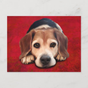 Beagle Fine Art Dog Art Malerei Postkarte