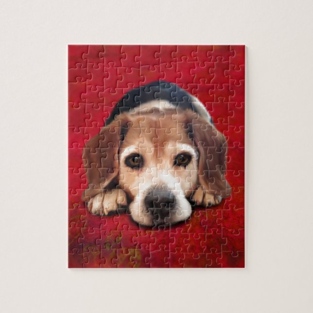 Beagle Fine Art Dog Art Malerei Puzzle (Vertikal)