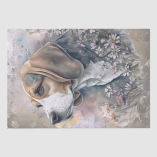 Beagle Floral Dog Seidenpapier