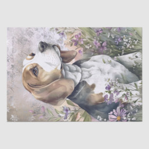 Beagle Floral Dog Seidenpapier
