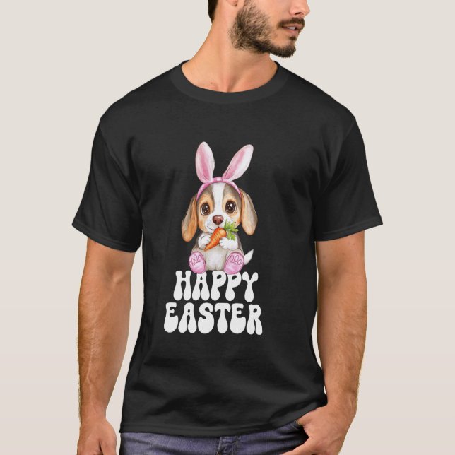 Beagle Frohe Ostern Tag Hund T-Shirt (Vorderseite)