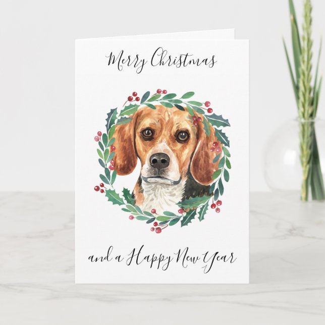 Beagle Frohe Weihnachten Trendy Dog (Vorderseite)