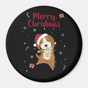 Beagle Frohe Weihnachts-Wintertiere Hund Magnet