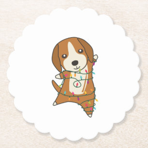 Beagle Frohe Weihnachts-Wintertiere Hund Untersetzer