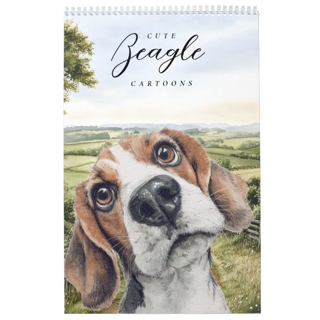 Beagle Funny Cartoon Dog Kalender (Titelbild)