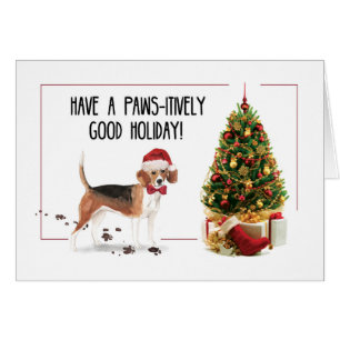 Beagle Funny Christmas Dog mit Baum