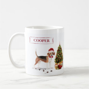 Beagle Funny Christmas Dog mit Baum Kaffeetasse