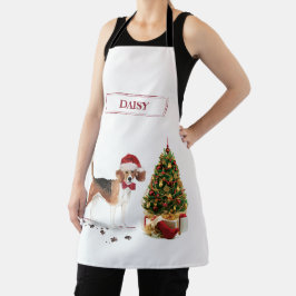 Beagle Funny Christmas Dog mit Baum Schürze