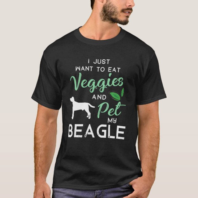 Beagle Funny Vegan Dog Lover Besitzer Xmas Geburts T-Shirt (Vorderseite)