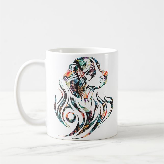 Beagle für farbige Hunde-Zierlogos Kaffeetasse (Links)