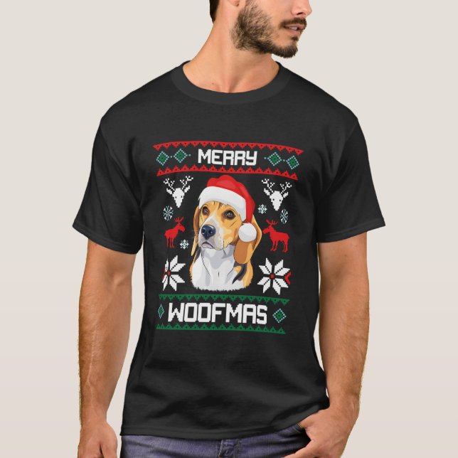Beagle Für Fröhliche Woofmas-Hässlich T-Shirt (Vorderseite)