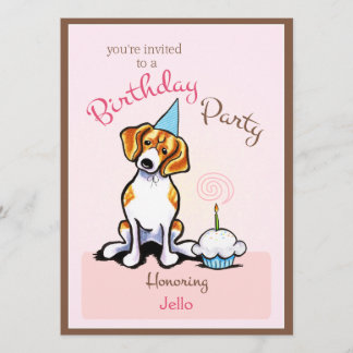 Beagle für Welpengeburt Girl Off Leash Art™ Einladung