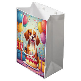 Beagle-Geburtstagsfeier Mittlere Geschenktüte