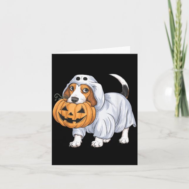 Beagle Geist Hund Halloween Karte (Vorderseite)