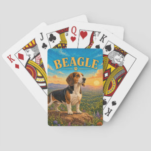 Beagle, geometrisches Mosaik Spielkarten