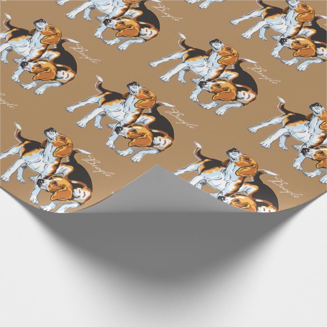 Beagle Geschenkpapier (Ecke)