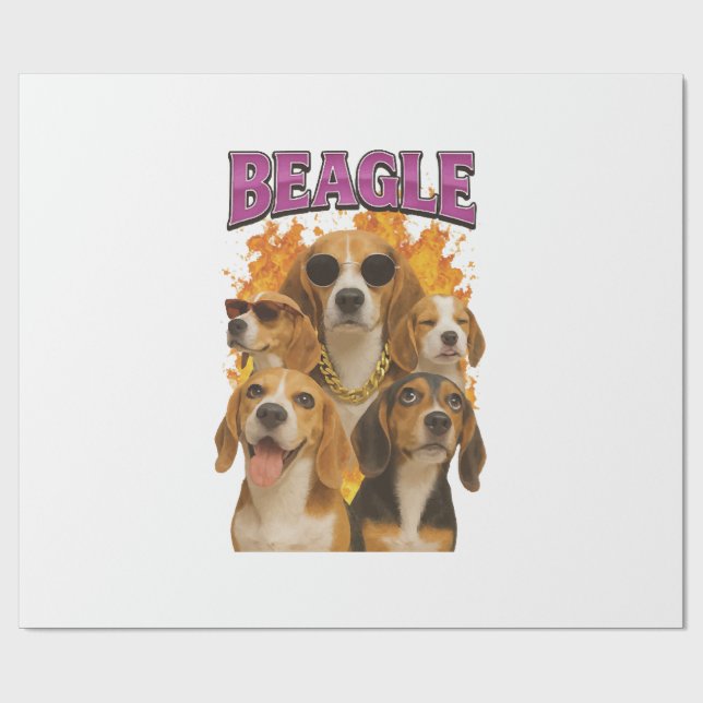 Beagle          geschenkpapier (Flach)