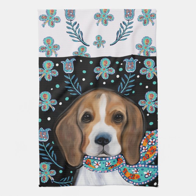 Beagle Geschirrtuch (Vertikal)