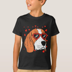 Beagle-Gesicht Herz Gles Süßer Valentinstag Hund L T-Shirt