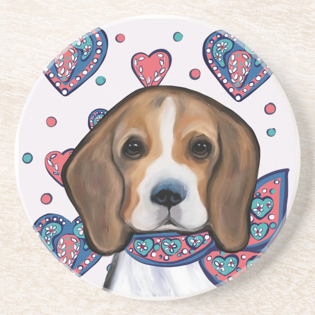 Beagle Getränkeuntersetzer (Vorne)