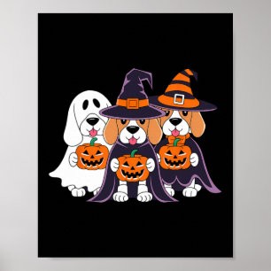 Beagle Ghost Pumpkin Halloween Design für Hunde-Li Poster