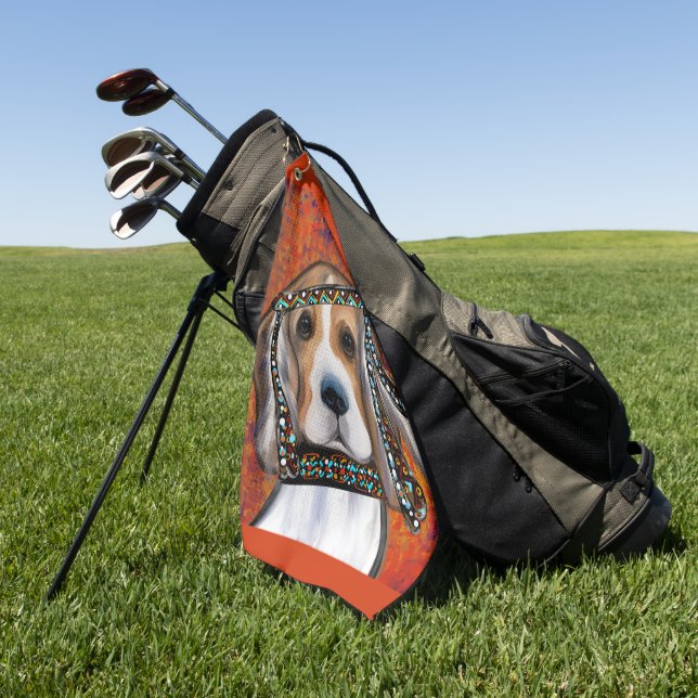 Beagle Golfhandtuch (Gras)