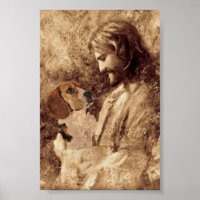 Beagle, Gott, Jesus quietscht uns an seiner Liebe Poster (Vorne)
