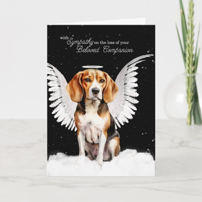 Beagle Guardian Angel Dog Beileid Karte (Vorderseite)
