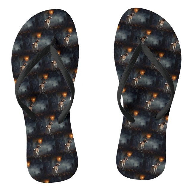 Beagle Halloween Beängstigend Flip Flops (Fußbett)