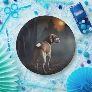 Beagle Halloween Beängstigend Pappteller
