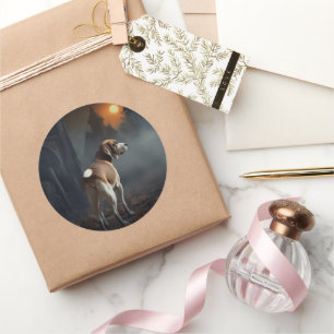 Beagle Halloween Beängstigend Runder Aufkleber