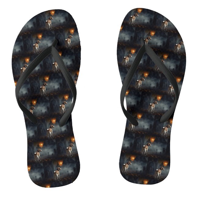 Beagle Halloween Gruselig Flip Flops (Fußbett)