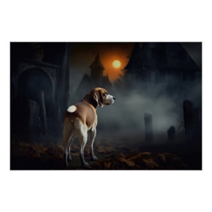 Beagle Halloween Gruselig Poster