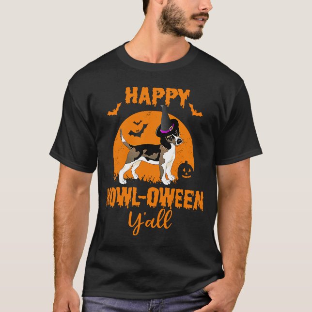 Beagle Halloween Happy Howloween Dog Puff T-Shirt (Vorderseite)