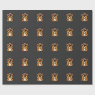 Beagle Halloween Howl-O-Ween Hund Kürbis Design_1 Geschenkpapier