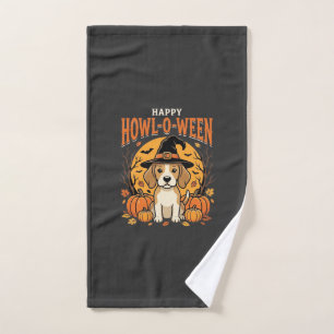 Beagle Halloween Howl-O-Ween Hund Kürbis Design_1 Handtuch