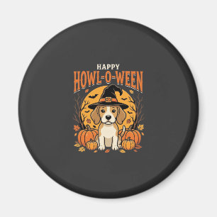 Beagle Halloween Howl-O-Ween Hund Kürbis Design_1 Magnet