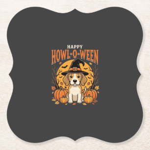 Beagle Halloween Howl-O-Ween Hund Kürbis Design_1 Untersetzer