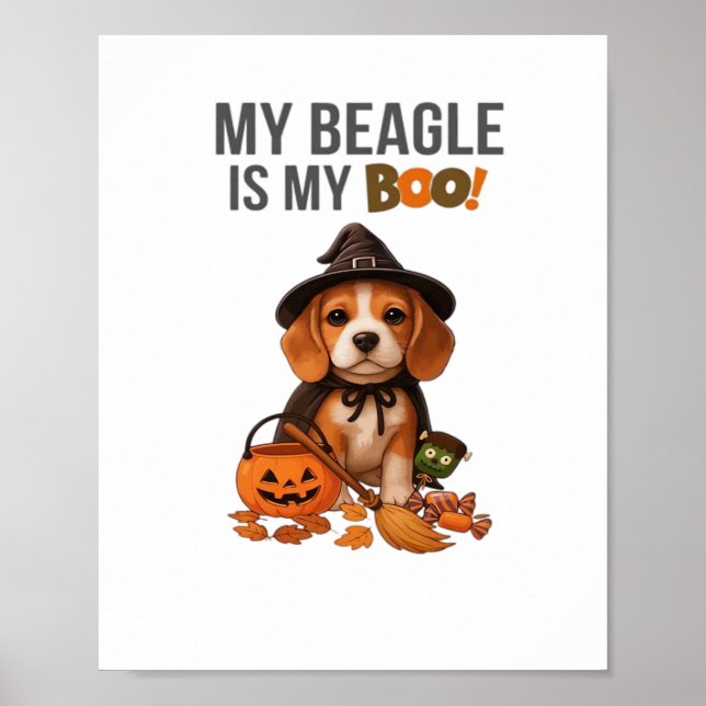Beagle Halloween Kostüm Mein Beagle ist mein Boots Poster (Vorne)