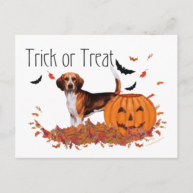 Beagle Halloween Postkarte (Vorderseite)