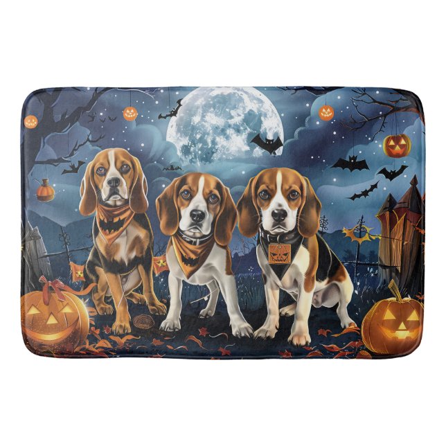Beagle Halloween Spooky Badematte (Vorderseite)