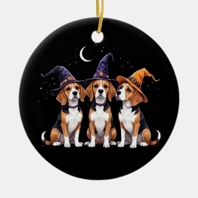 Beagle Halloween Spooky Hund Halloween-Kostüm Keramik Ornament (Vorne)
