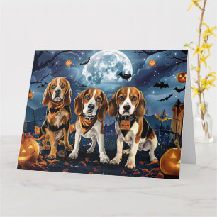 Beagle Halloween Spooky Karte